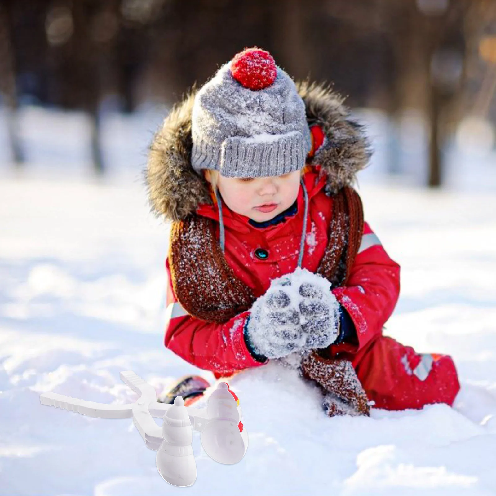2 uds Clip Clips con forma de muñeco de nieve juguetes de invierno al aire libre Color pequeño al azar niños
