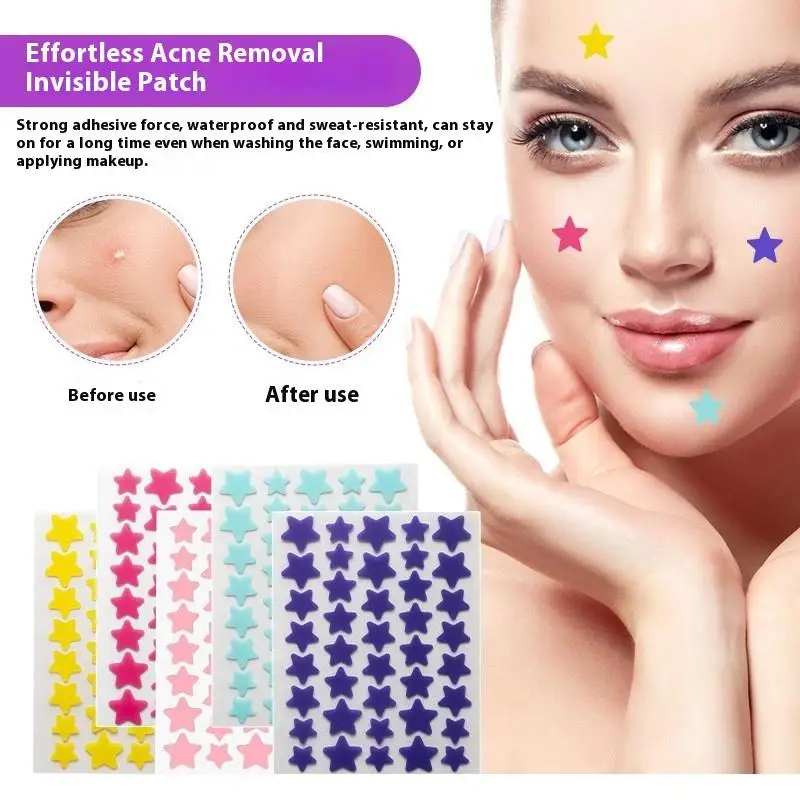 1400 Adesivos para Acne em Forma de Estrela, Adesivos Suaves e Não Irritantes, Cobrem Imperfeições da Acne, Impermeáveis e Respiráveis
