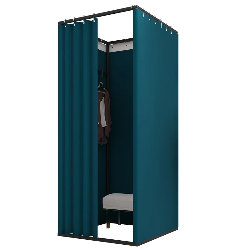 Fitting room, door curtain, clothing store, floor to floor simple changing room, track changing room, portable display rack