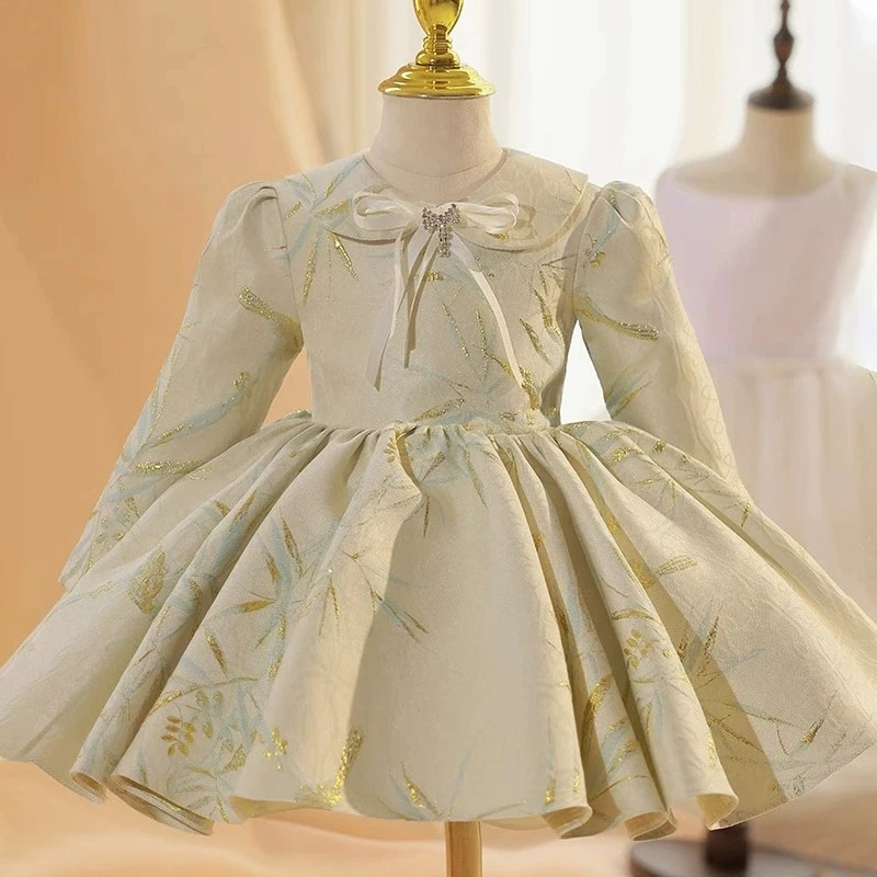 

New Kids Dress for Girls Children's Baptism 1st Birthday Party Wedding Clothes Baby Girls Eid Dresses Piano performance costume
