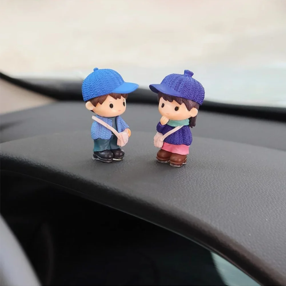 Cute Little Boy Auto Center Console Decoration Ornaments Mini Action Figure Car Interior Decoration Gifts Kawaii Car Accessories