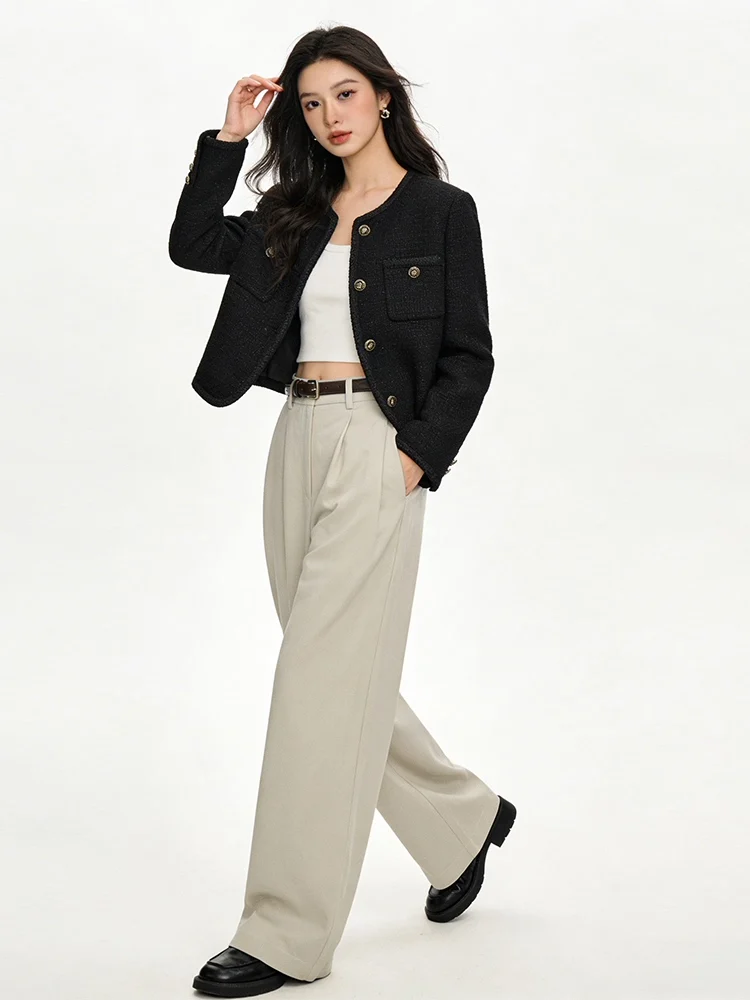 High Waist Draped Wide Leg Pants Casual Loose Straight Slimming Spring New Style Versatile Comfortable Breathable Women's Tro...