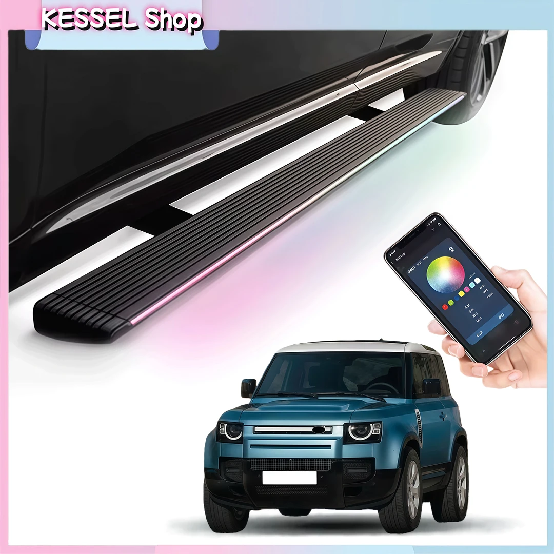 

Deployable Power Side Step with LED Light Electric Running Boards for LR Defender 90 2D 2020 2021 2022-2026 Retractable Steps