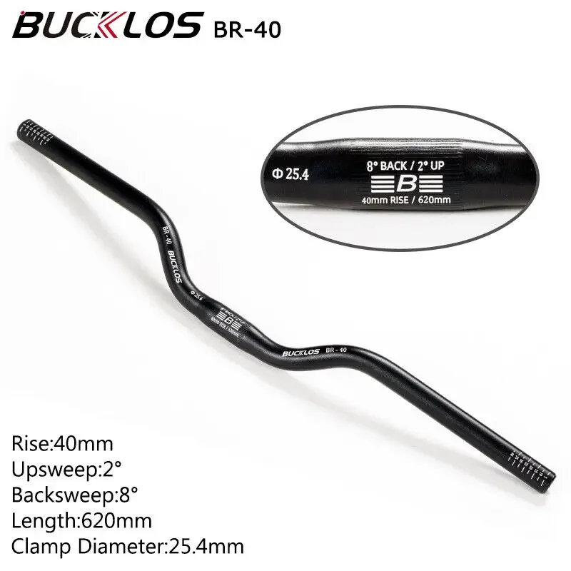 BUCKLOS MTB Stuur 580/620/720/780MM Fiets Zwaluw Stuur 25.4MM 31.8MM Mountainbike Stuur Aluminium Riser Bar