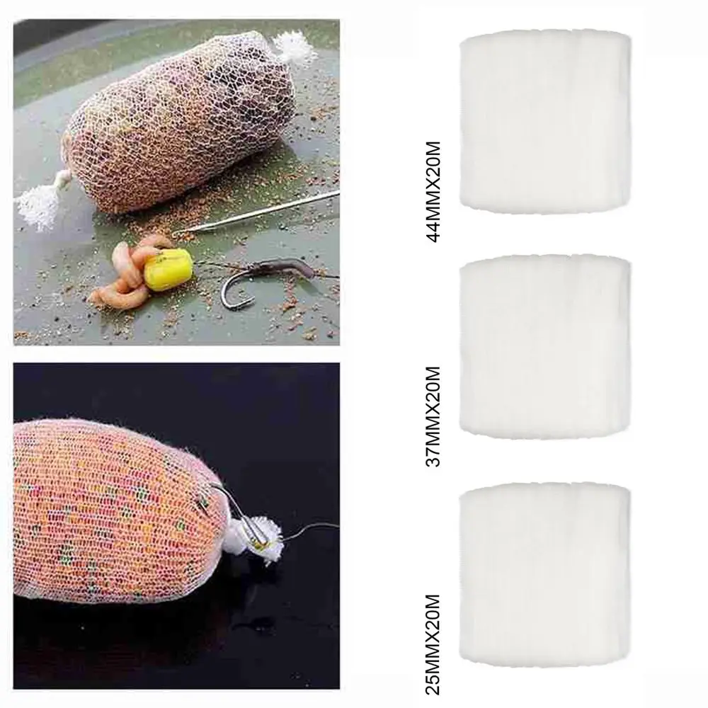 5M/20M Soluble PVA Mesh Refill Carp Fishing Feeder Fishing Lures Refill Rig Hook Bait Wrap Bags 25mm 37mm 44mm PVA Bag Fishing