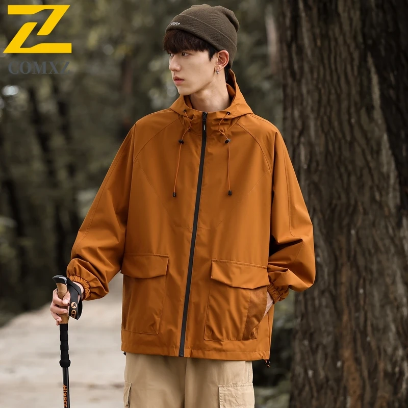 

Multifunctional Waterproof Jacket Men's Outdoor Hiking Camping Anti-Scratch Thin Windbreaker Korean Casual Sports Hooded Coats