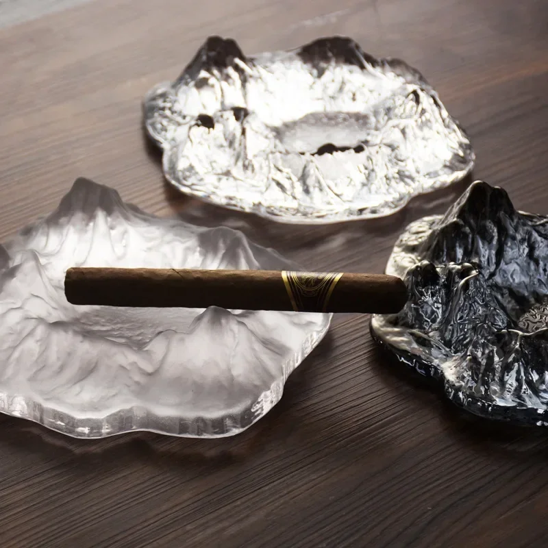 الفاخرة الجليدية السيجار منفضة سجائر الزجاج الإبداعي السيجار السجائر منفضة سجائر النمط الياباني التبغ منفضة سجائر حامل لمكتب بار فندق