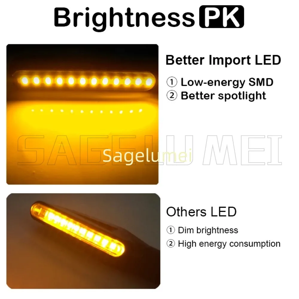 LED دراجة نارية بدوره إشارات مؤشرات الاتجاه وامض الخلفية الذيل الفرامل المتعري ضوء وقف أضواء الإشارة دراجة نارية DRL مصباح #4