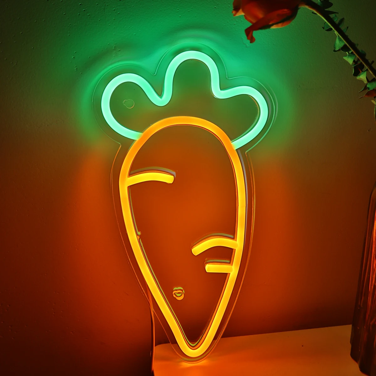 1pc Carrot LED Wall Art Neon Sign Light For Room Kitchen Party Shop Pub Club Decoration 12.01\'\'*6.5\'\'