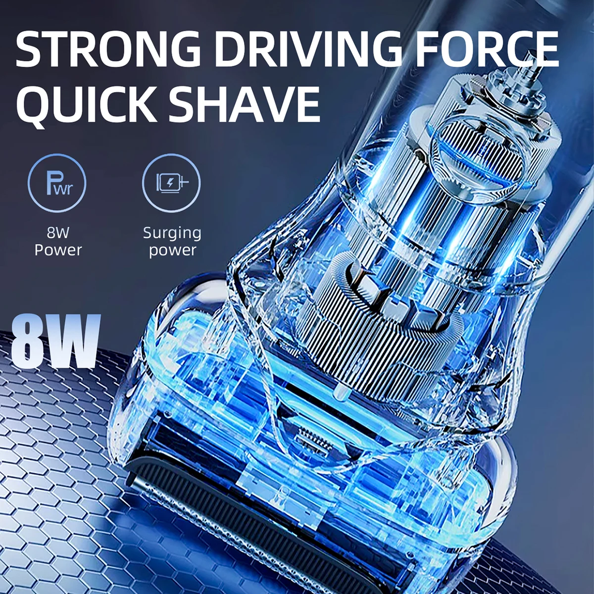 KIKIDO Professional Electric Shaver IPX7 Waterproof Shaver Rechargeable Electric Beard Trimmer Foil Shaving Machine for Men S6