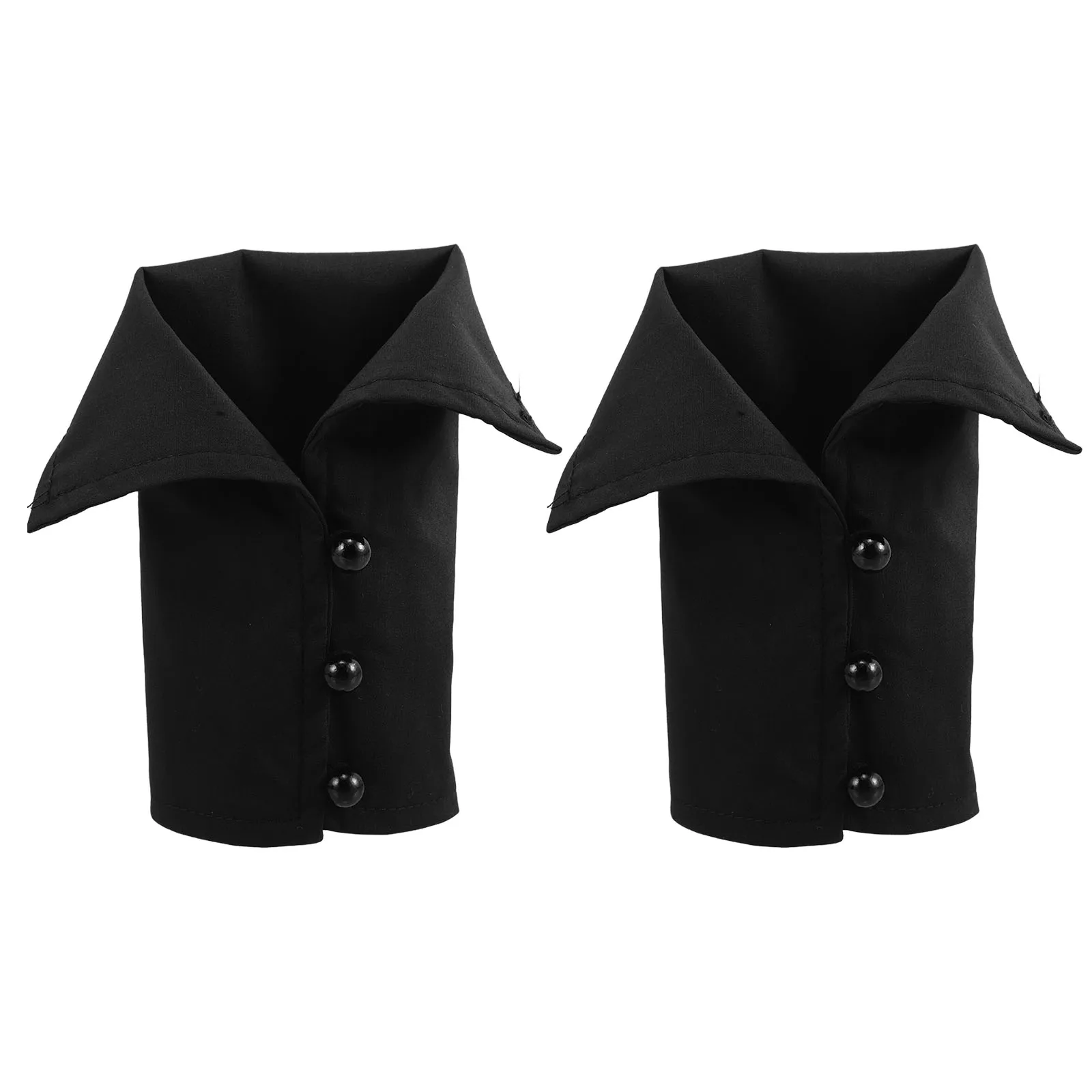 

Cotton Fake Cuffs Wrist Sleeve Detachable Ruffles Decorative False Sleeves Black Hand Miss