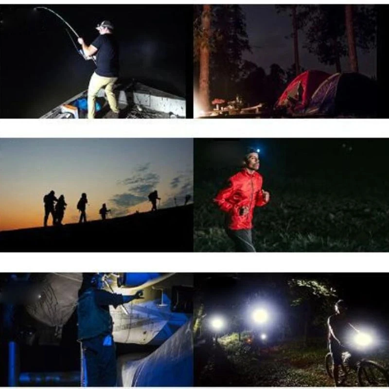 Fishing LED Headlamp Mini Portable Camping COB Light USB Rechargeable Head Flashlight Using 18650 Battery for Runing Fishing