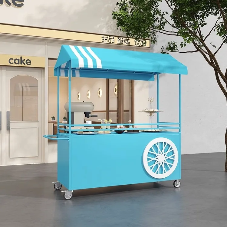 Spring Planting Detachable Mobile Promotion Booth Street Display Platform Cart For Wedding Events Small Mobile Stall Candy Cart