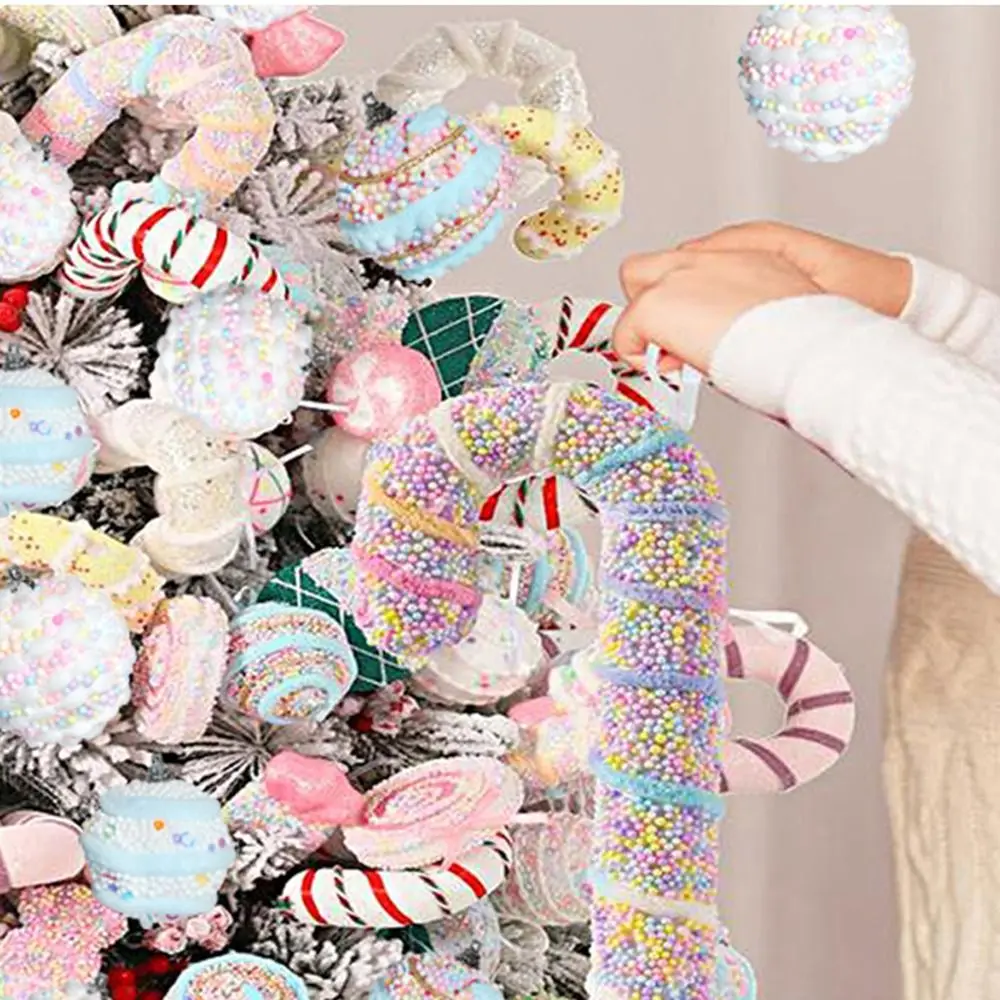 12 pezzi 6 cm palline di Natale ornamenti pendenti schiuma macaron palline appese colorate per albero di Natale punto colorato decorazioni natalizie