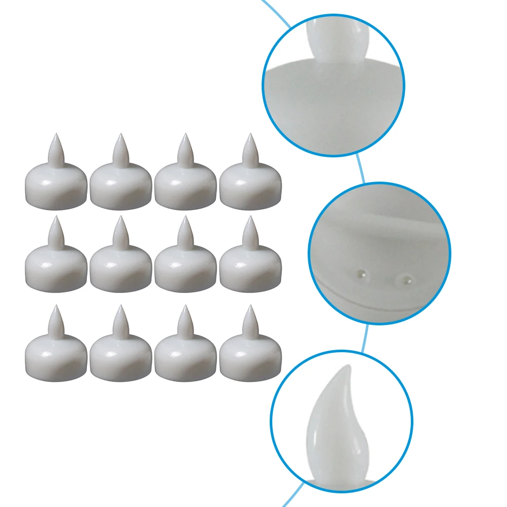 

12PCS Waterproof LED les Smokeless Flameless Operated Stylish Lights Home Garden Pond Wedding Party Festival