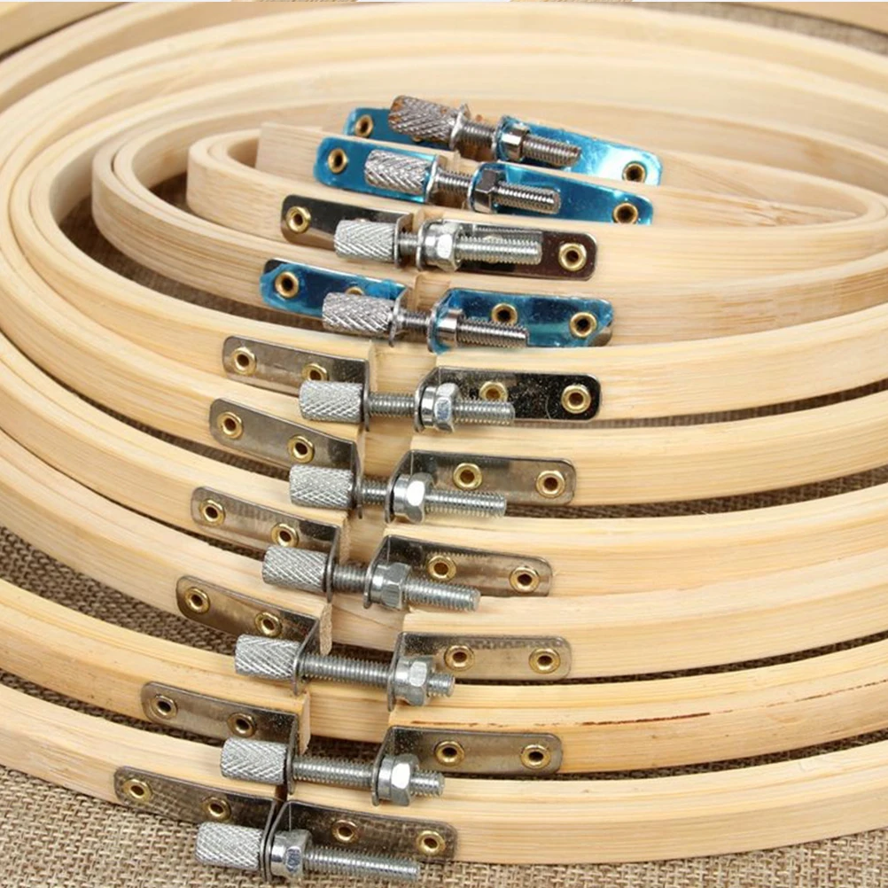

12 Pcs Bamboo Ring Round Embroidery Hoop Frame Wall Tool Wooden Circle Diy Bamboo Ring DIY Cross Stitch Craft Decor