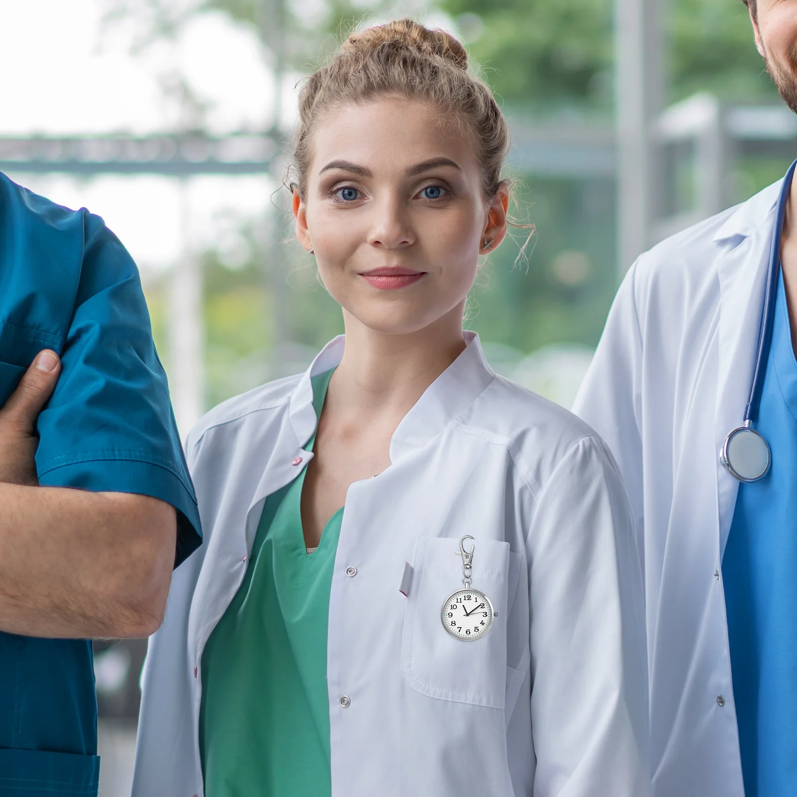 ساعة ممرضة فوب، ساعات دائرية متينة وعصرية للممرضات والأطباء، سلسلة مفاتيح، ساعات ممرضة للنساء #1