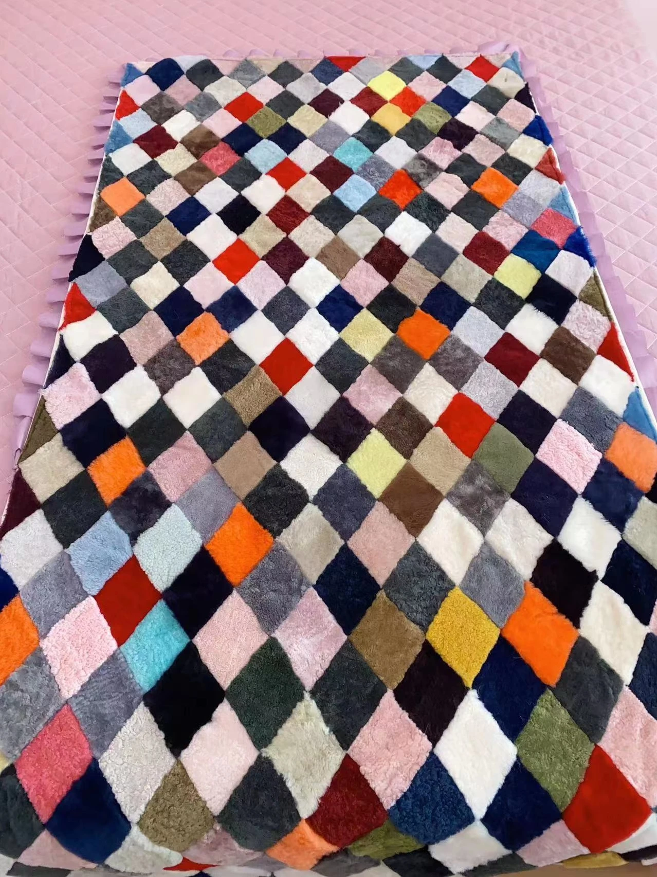 Natural Fur Bed Blanket, Mattress Carpet, LGBT Decorations