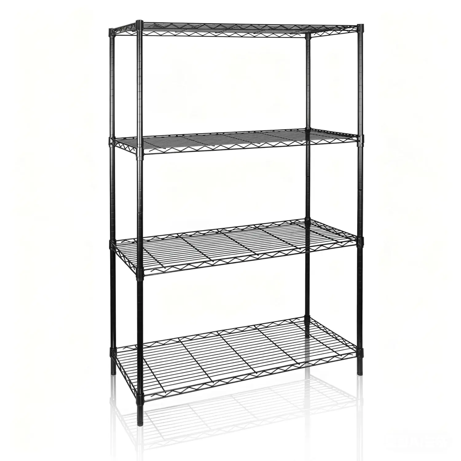 

Черный 4-ярусный металлический стеллаж для тяжелых нагрузок для ресторана, гаража, кладовой, кухни (36 дюймов в длину x 14 дюймов в ширину, на заказ)