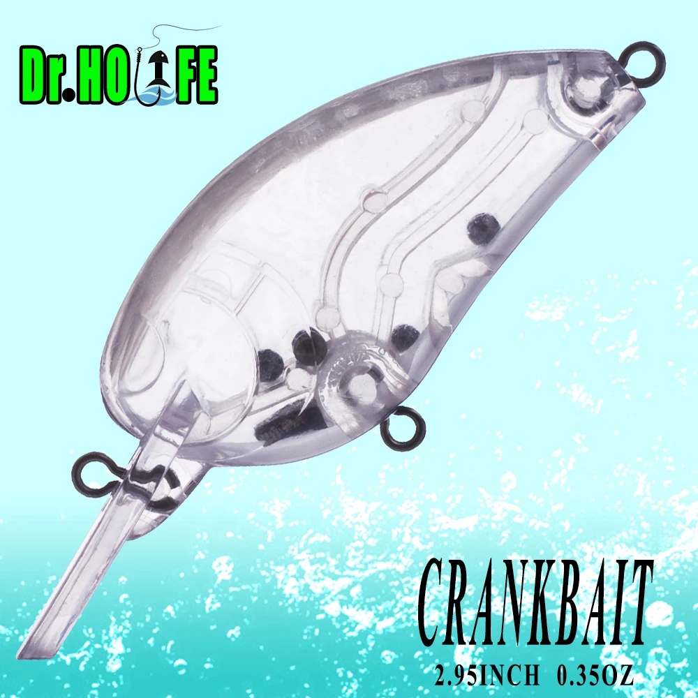 Dr.Holife-señuelo flotante Crankbait sin pintar, cebo en blanco de 7,5 CM y 10G, cuerpo de agua media con sonajeros para cebos artesanales, 20 unidades por lote