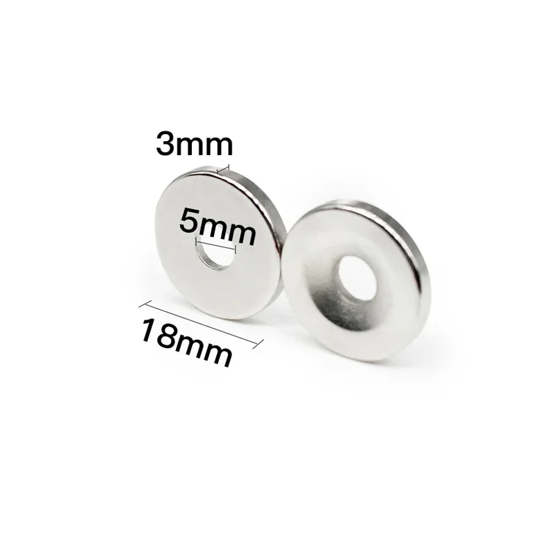 5~100PCS 18x3-5mm Magnetic Disc Permanent N35 Magnets 18mm x 3mm Hole 5mm Round Countersunk Strong Power Magnet  18*3-5mm