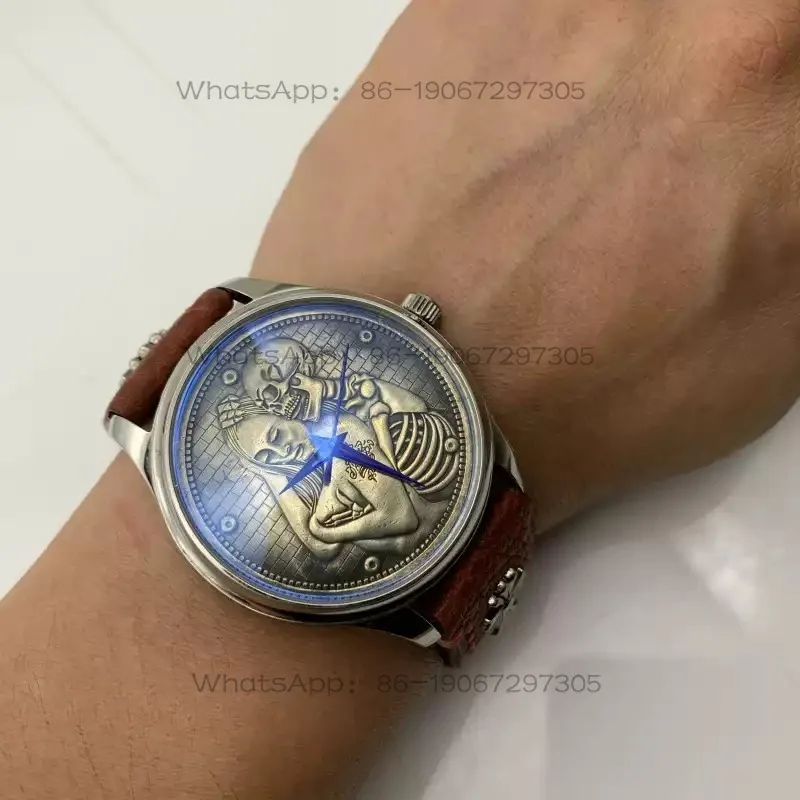 Trendy Wandering Coin Doll Skull Dial Automatic Mechanical Watch Personalized Watch