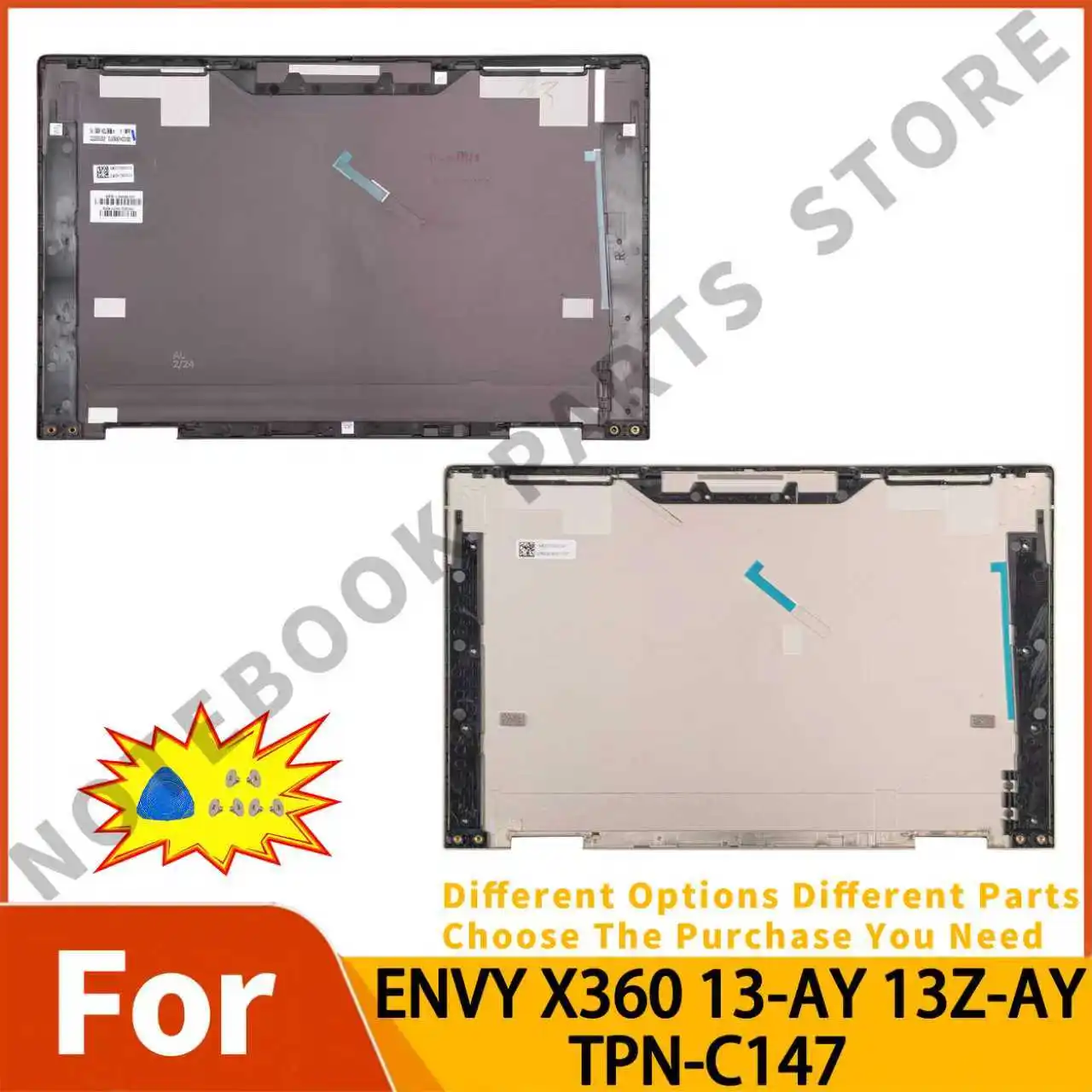 New Metal Covers For ENVY X360 13-AY 13z-ay TPN-C147 LCD Back Cover L94498-001 M15276 Top Lid  Brown 13.3 Inch