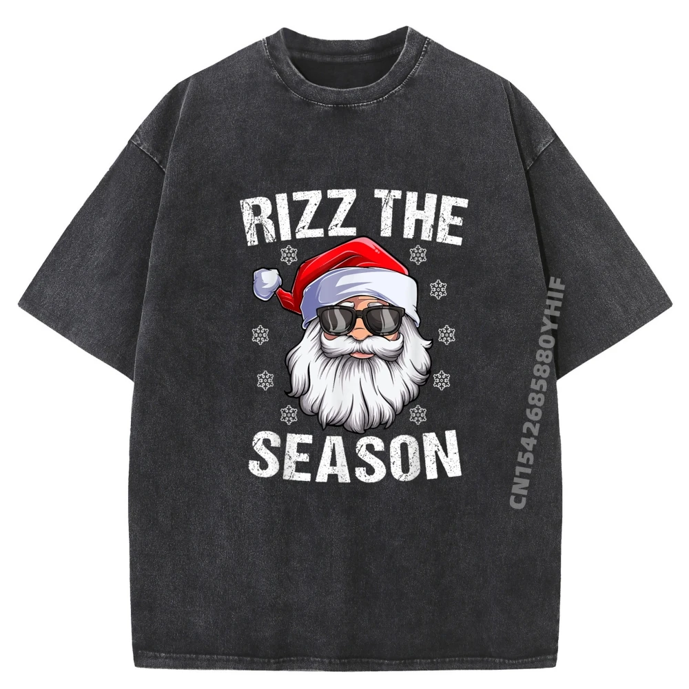 

Rizz The Season Funny Short Sleeve Geek T Shirts Pure Cotton Graphic Woman Tees Slogan Retro Washed T Shirts Labor Day
