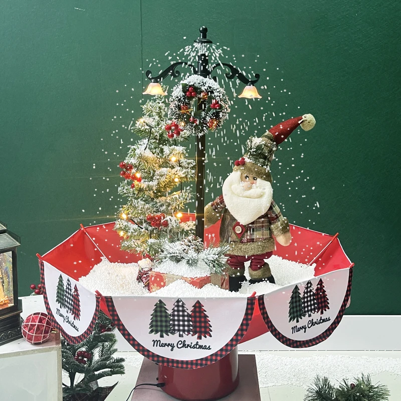 Snow Santa Clause with umbrella base and 25 songs of glowing music