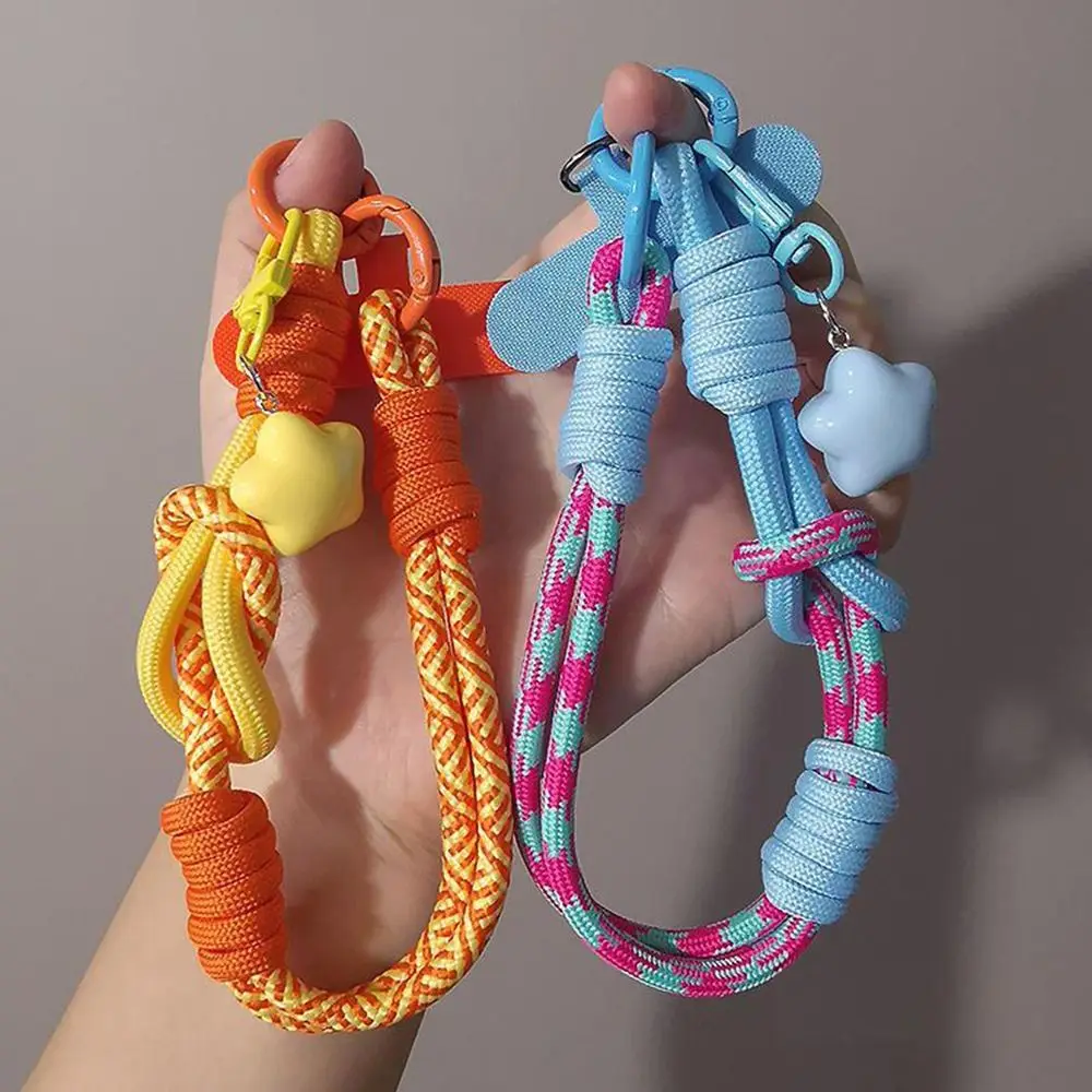 العالمي قابل للتعديل الهاتف الحبل شريط للرسغ أنيق المنسوجة الإبهام حزام المنسوجة 2 في 1 حبل اليد القصيرة للرجال والنساء