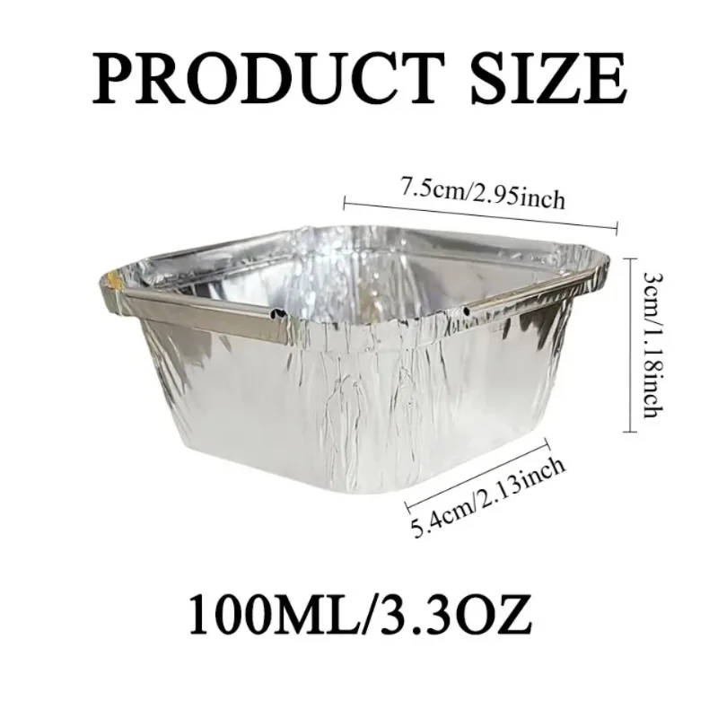 Disposable Mini Tin Foil Trays Square Aluminum Tin Foil Baking Pans Household Baking Food Containers Outdoor Barbecue Pans