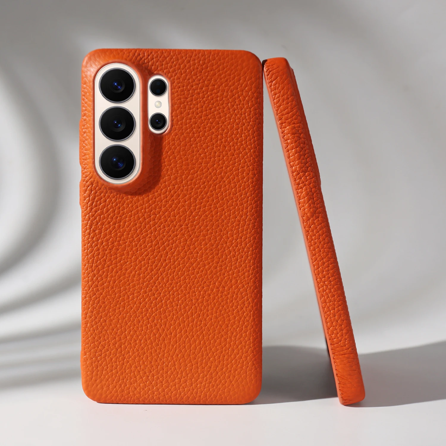 Genuine Real Lychee Leather Case For Samsung Galaxy S26 Ultra Plus S25 FE S24 S23 S21 Note 20 S22 Phone Cases Back Cover Coque