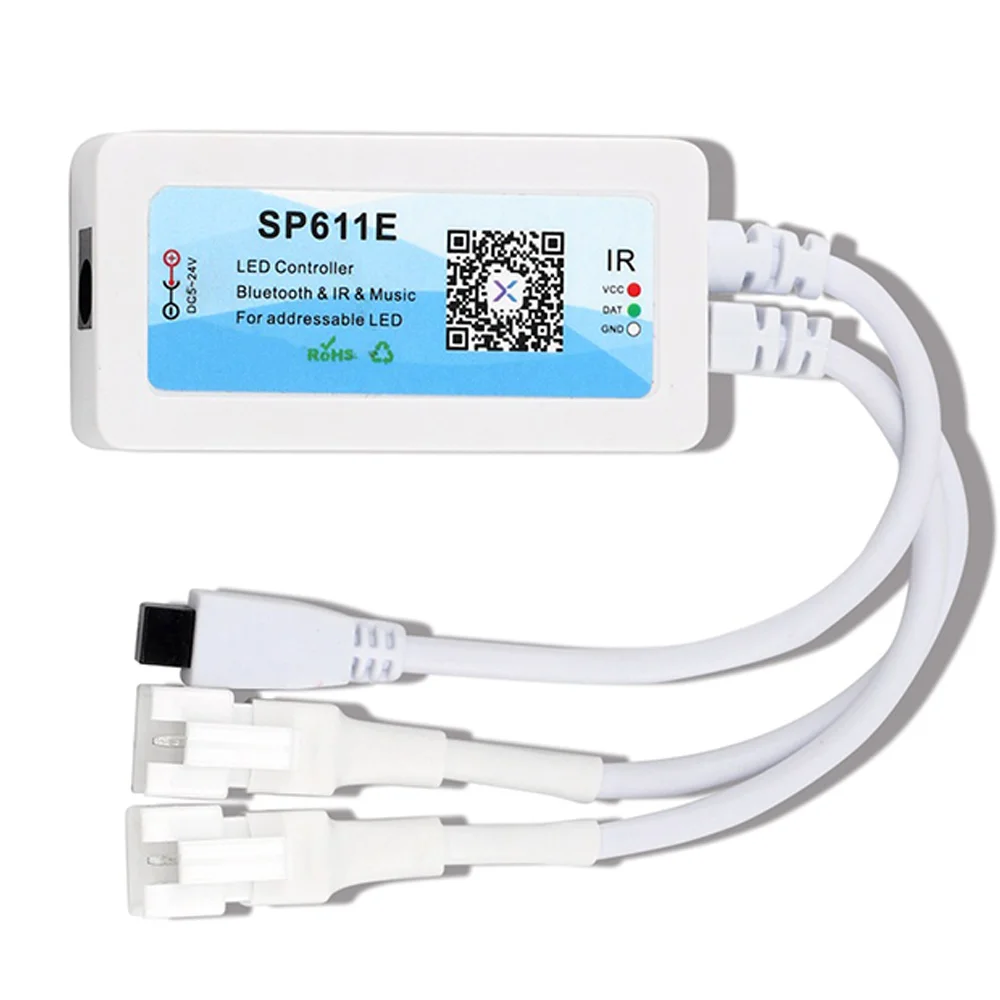 LICE-SP611E WS2812B WS2811 بلوتوث الموسيقى LED قطاع تحكم IR38 مفاتيح التطبيق عن بعد للإضاءة LED عنونة DC5V-24V