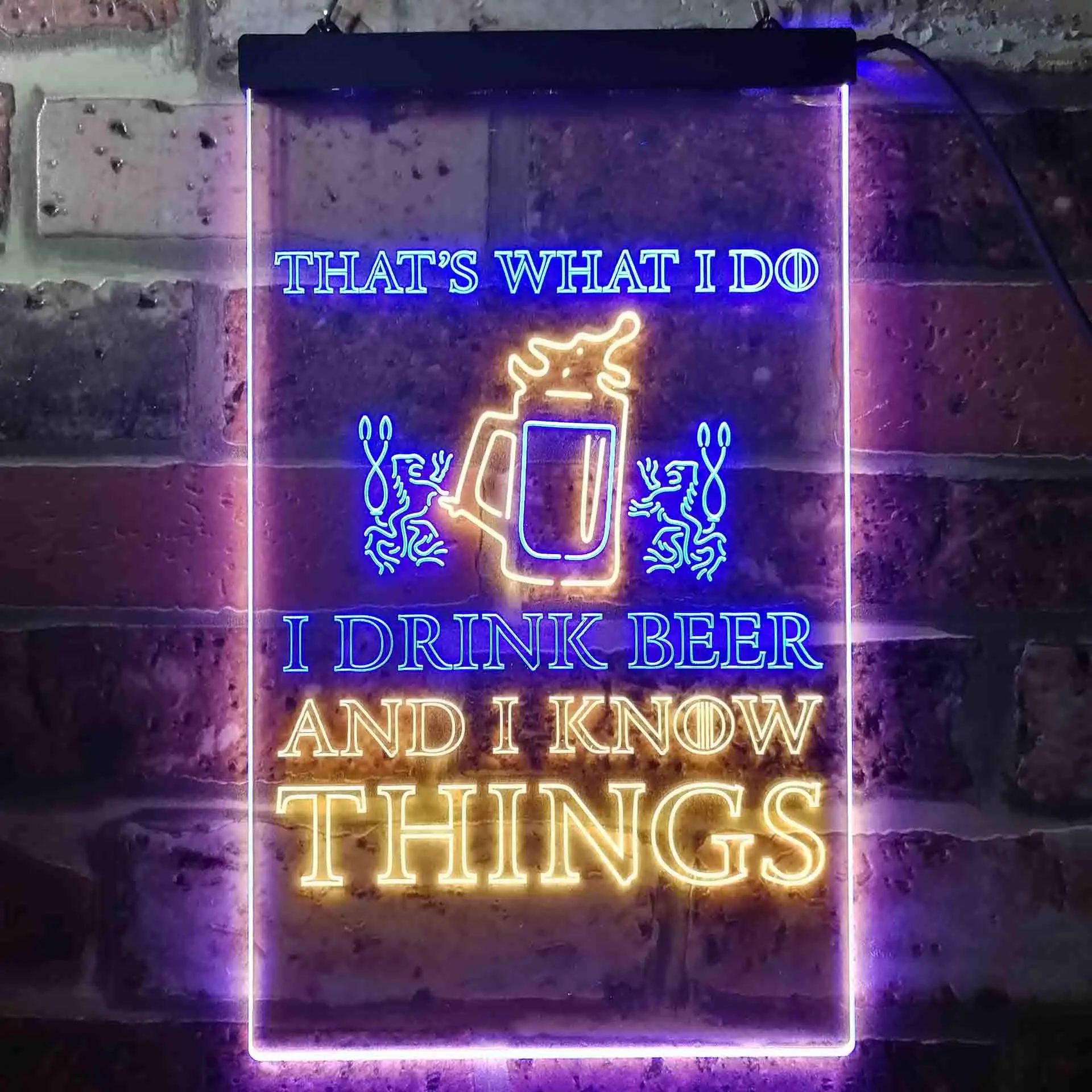 That's What I do I Drink Beer and I Know Things Dual Color Led Neon Sign st6-i3590