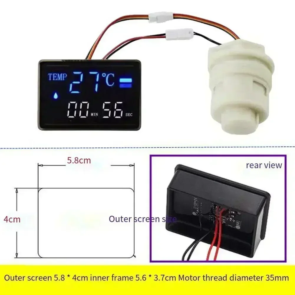 LED Digital Display Shower Thermometer Water-Powered Motor Generator High-Brightness Real-Time Temperature Readout Thermometer