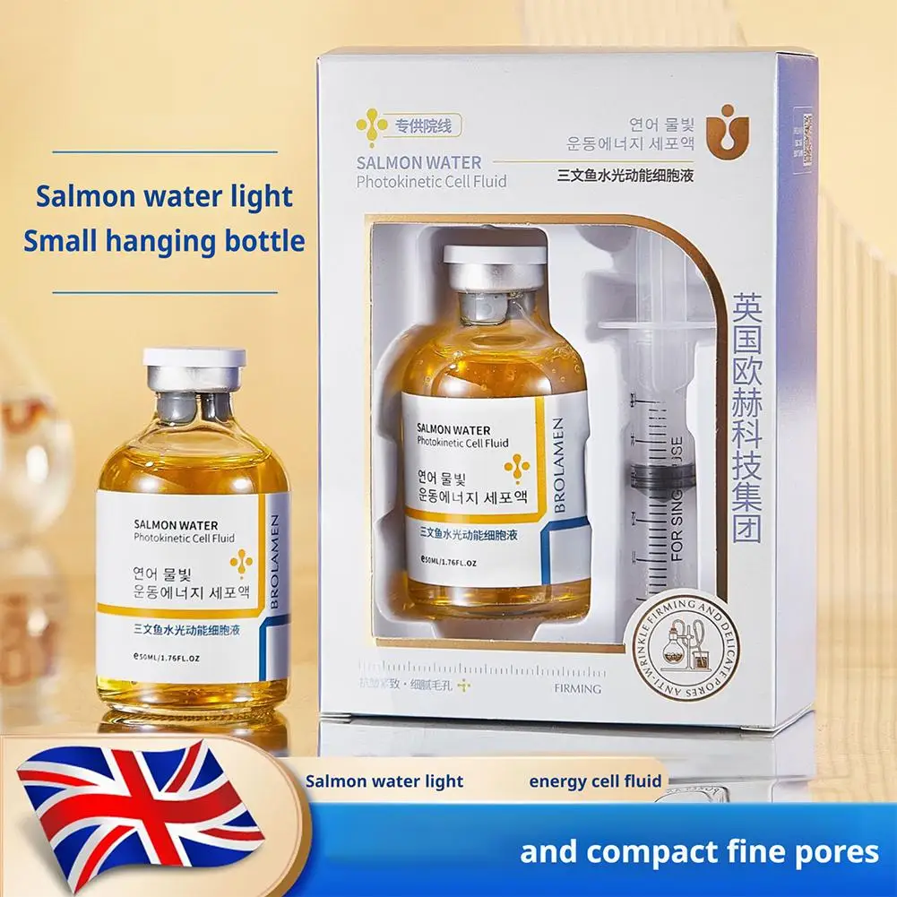 Gold Salmon DNA Hydrating Cell Activating Serum Repair Essence Strengthen Skin Barrier Anti Sagging Firming Facial Skin Care