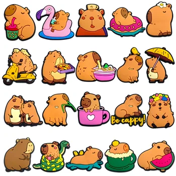 Heiße Verkäufe Neuheiten 1Pcs Nette Capybara Schuh Charms Pin für Crocs Schuh Dekoration Kinder Erwachsene Weihnachten Junge Mädchen party Geschenke