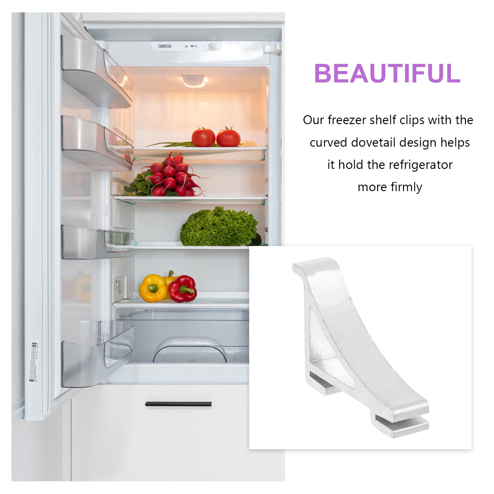 

8 Pcs Freezer Hook Cool Supporting Fridge Bracket Shelf Clips for Refrigerator Small