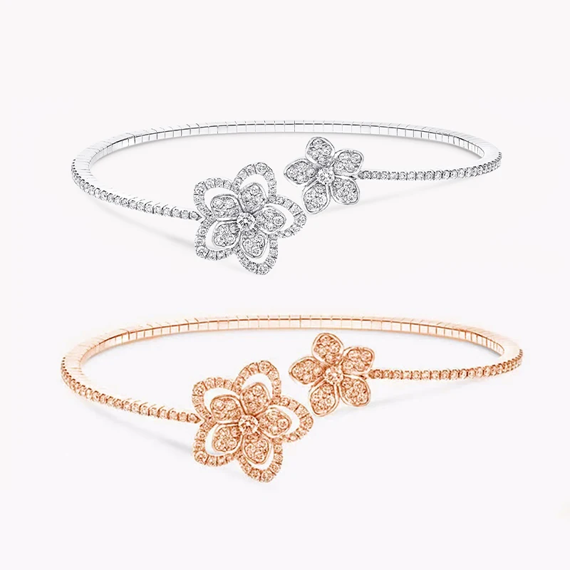 

Fashionable and trendy high-quality flower butterfly adjustable bracelet, wearing jewelry for banquets and anniversaries