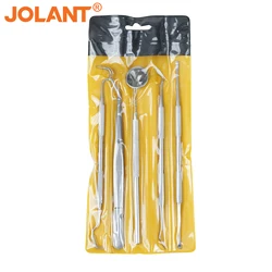 JOLANT Dental Mouth Mirror Stainless Steel Tweezers Elbow Probe Dentist Instrument Teeth Cleaning Whitening Dentistry Tools Set