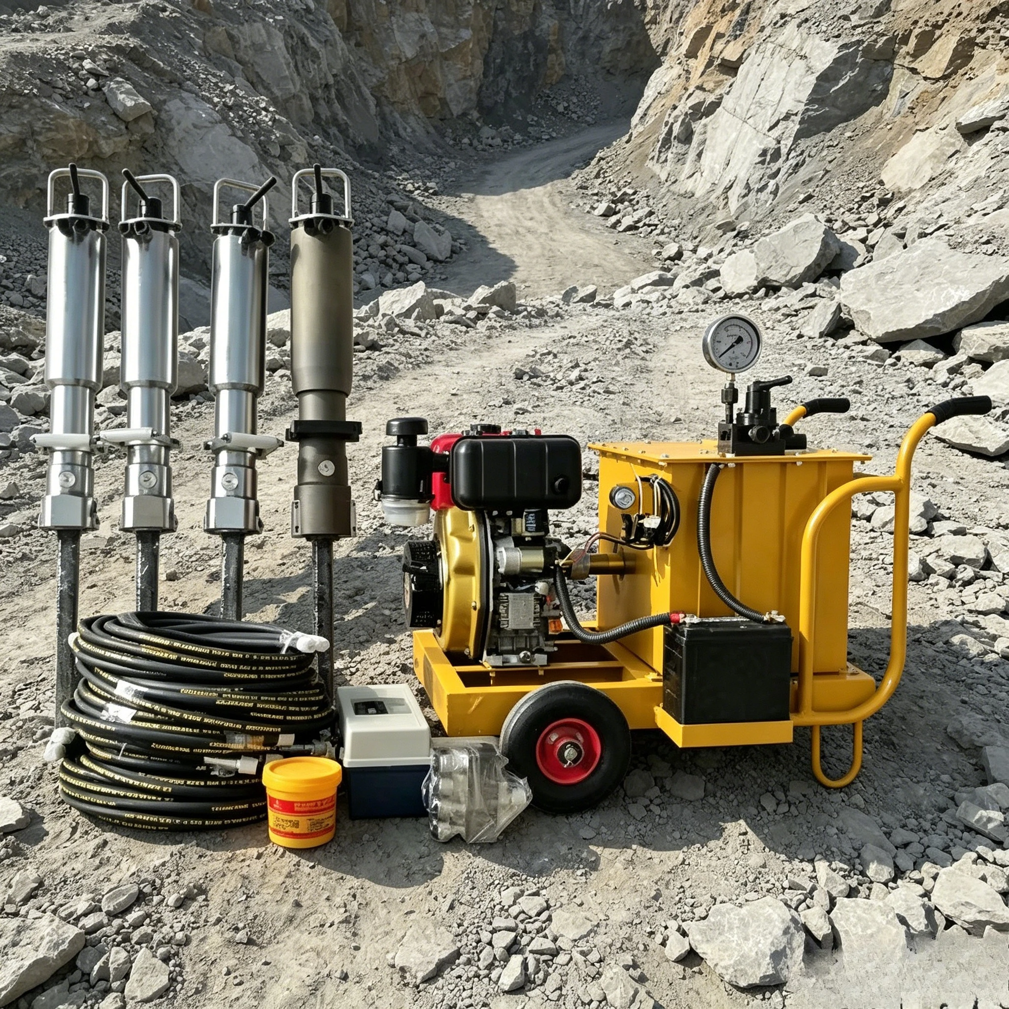 Customized Tool To Break Rocks C12 Hydraulic Rock Splitter Price, Stone Splitting Wedge Diesel Hydraulic Splitter Sale