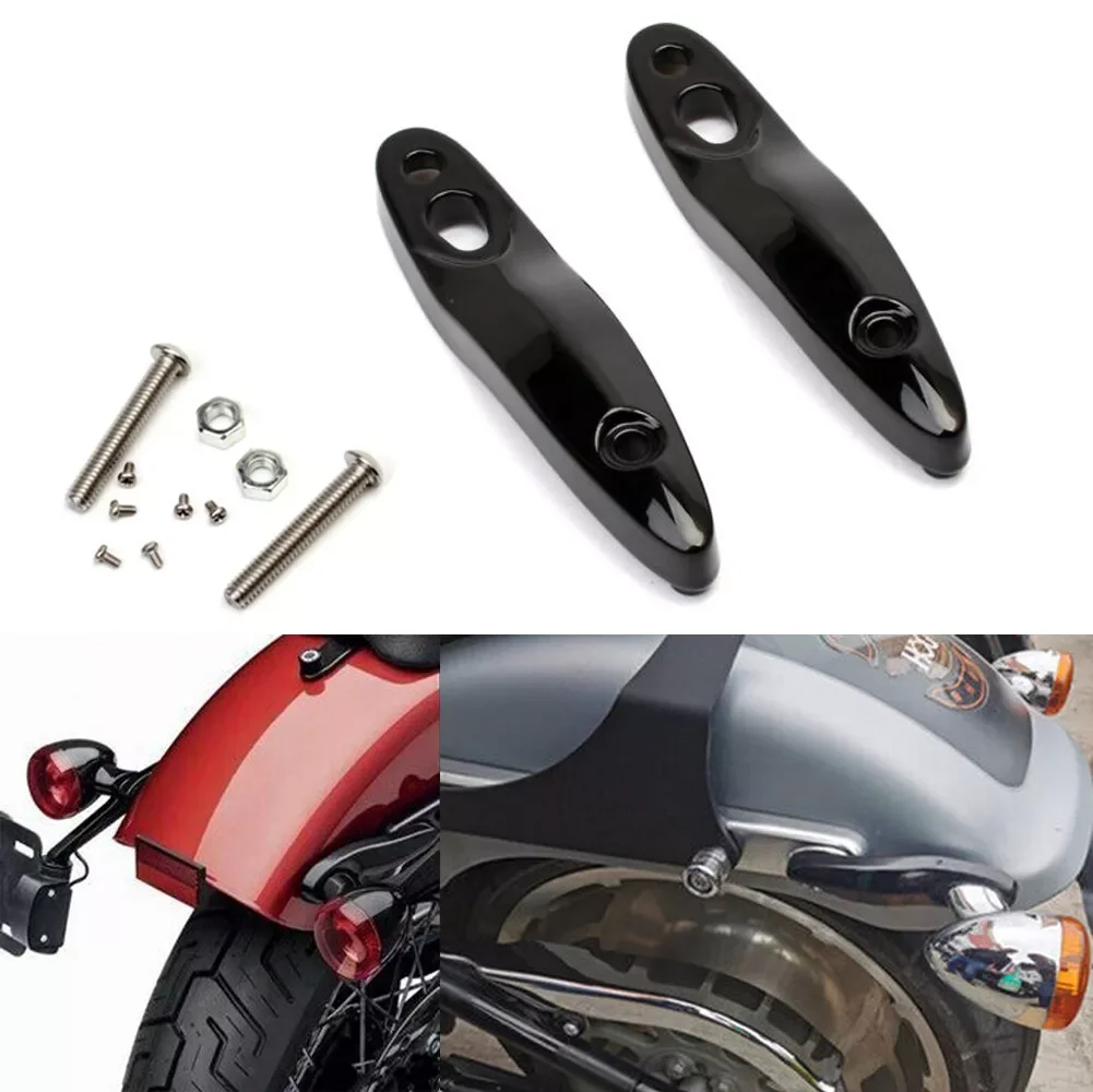 Schwarzes Motorrad hinten Blinker Nummern schild Umzugs kit Verlängerung halterung für Harley Softail Breakout Fat Boy 2015-2018