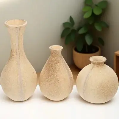 

3Pcs Wood Flower Vases DIY Blank Vase Set Small Hand Made Flower Container Home Office Decor Wood Vase DIY Crafts Material