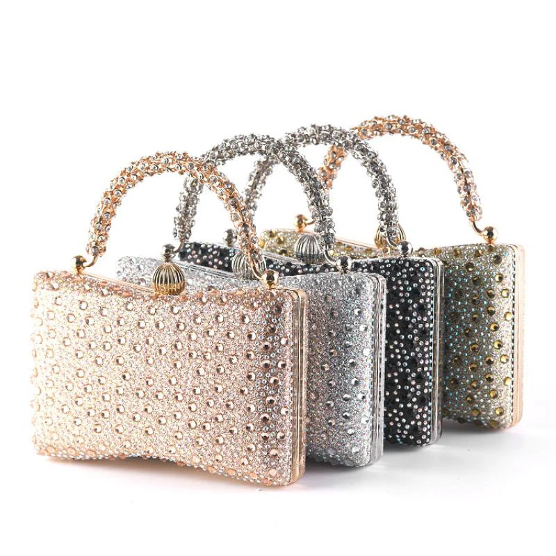 Luxury Design Women Evening Bag Party Banquet Glitter Top Handle Bag Purse For Ladies Wedding Clutch Handbag Chain Shoulder Bag