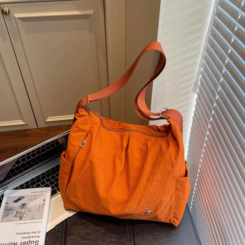 

Nylon Cloth Trend Bag Daily Commute Solid Color Versatile Large Capacity Underarm Fashion Single Shoulder Messenger Tote Bag