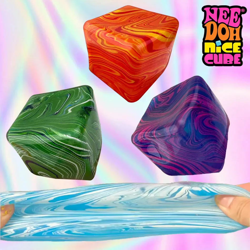 Nee Doh Ice Cube Maltose Decompression Fidget Toy Anti-Stress Sensory Squeeze Pinch for Kids And Adults Stress Relief Gift