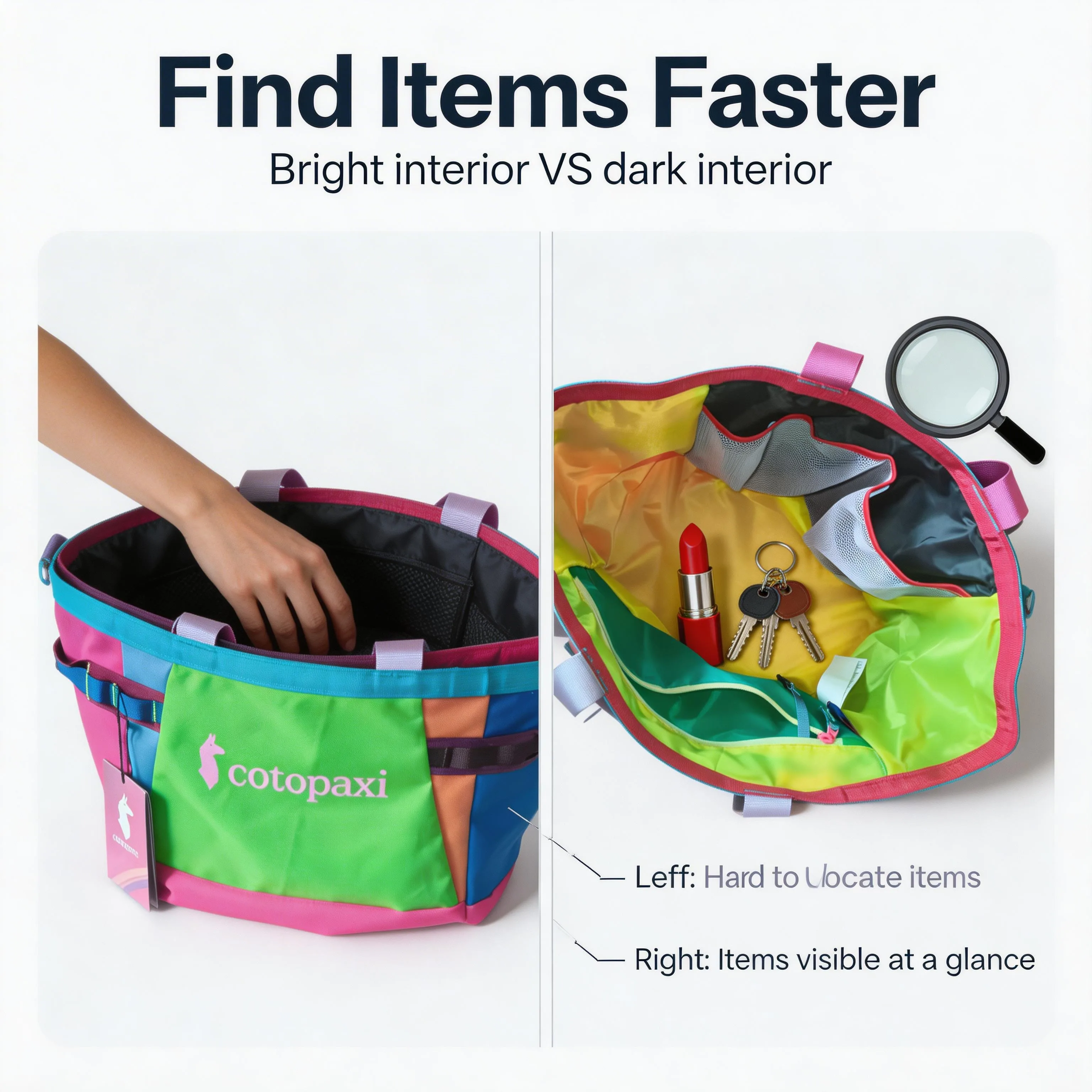

Cotopaxi Style Colorful Tote Bag, Large Capacity Multi-Compartment Laptop Tote, Waterproof Shoulder Bag for Work, Gym, Travel, F