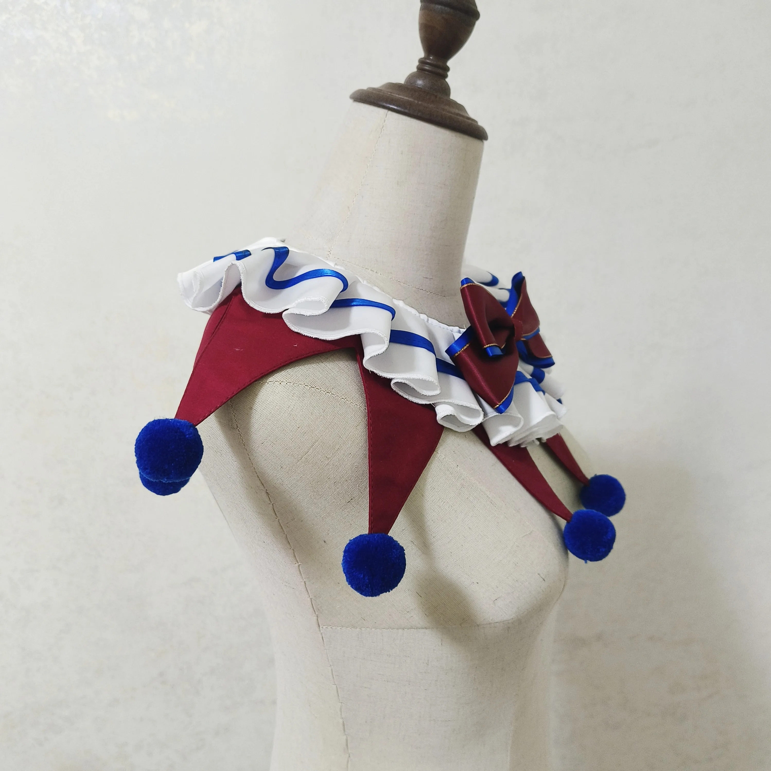 Original Handmade Clown Collars Decoration for Men Women's Stage Clown Clothing Collar Cos Cute Fake Clown Collar