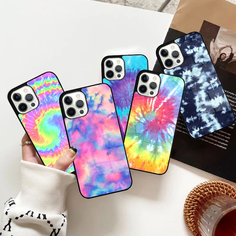 Colorful Tie Dye Rainbow Hippie Art Phone Case Magnetic for iPhone 15 16 14 13 Pro Max 11 12 Mini Magsafe Wireless Cover