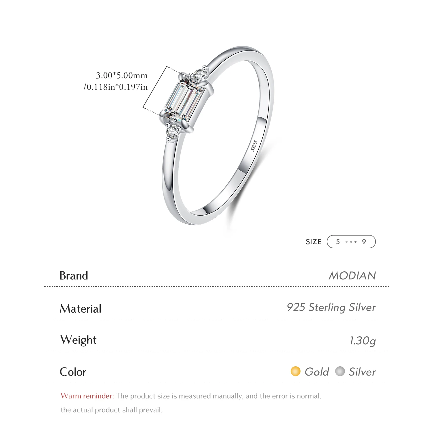 MODIAN Fashion 100% 925 Sterling Silver Tourmaline Finger Rings Classic Clear CZ Wedding Jewelry For Women Engagement Fine Gift
